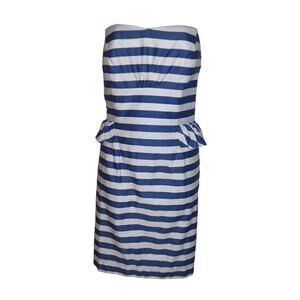 Lilly Pulitzer Sz 8 Blue Swizzle MAYBELL Strapless Dress